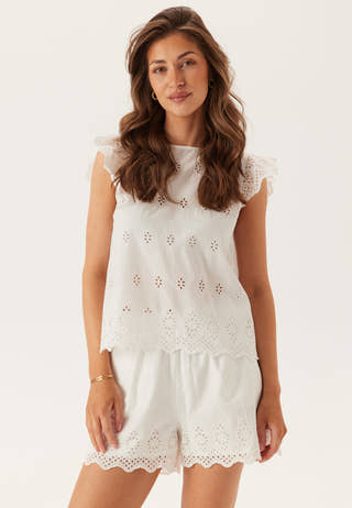 Onllou Life Emb S/S Open Back Top