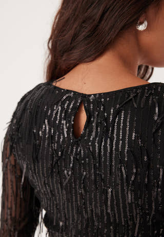 Onlspacy Ls Cropped Sequins To