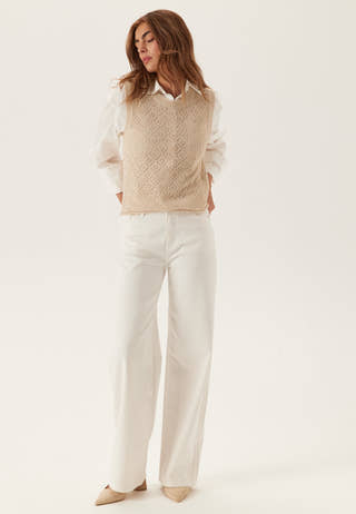 Onlsunny Sl Pointelle Top Knt