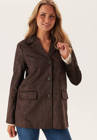 Onltulip Faux Suede Blazer Coa