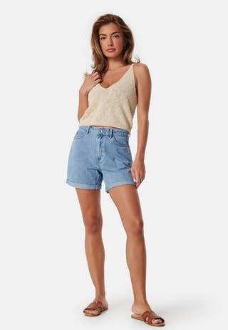 Onlvega HW Mom Dnm Shorts