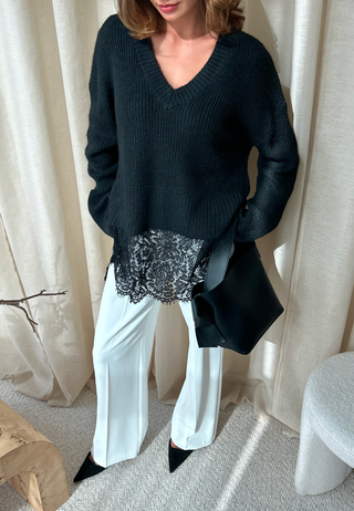 Onlvivia Ls Life V-neck Lace M