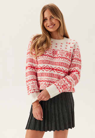 Onlxmas Nordic Ls O-neck Knt