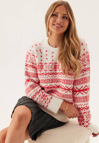 Onlxmas Nordic Ls O-neck Knt
