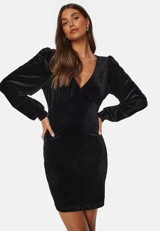 Smooth L/S V-Neck Dress