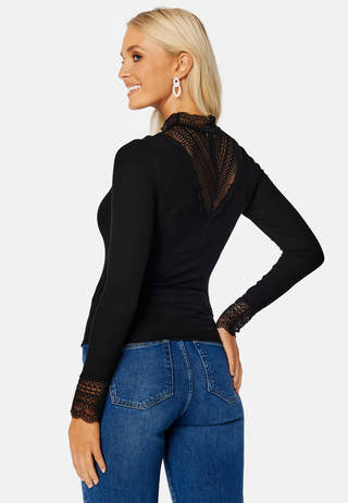 Tilde L/S High Neck Lace Top JRS