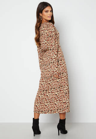 Carly LS Wrap Midi Dress