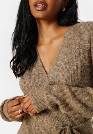 Ellen LS Wrap Knit Dress