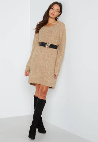 Ellen V-neck Knit Dress