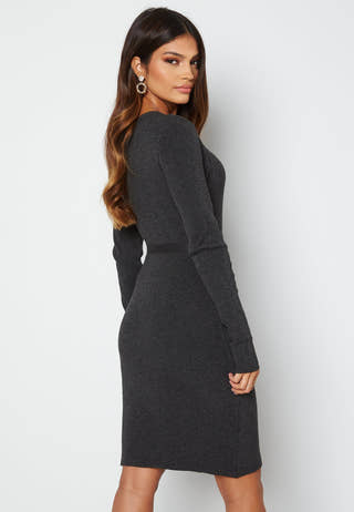 French LS V-Neck Knit Dress