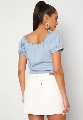 Leaf Ss Cropped Smock Top