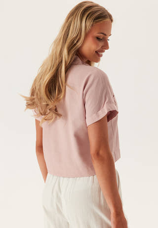 Onlcaro S/S LINEN BL BOXY SHIR