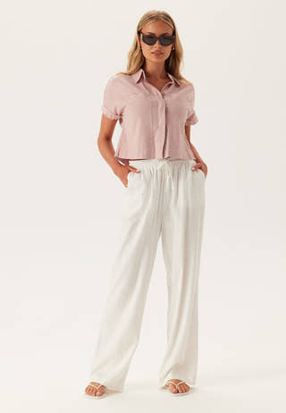 Onlcaro S/S LINEN BL BOXY SHIR