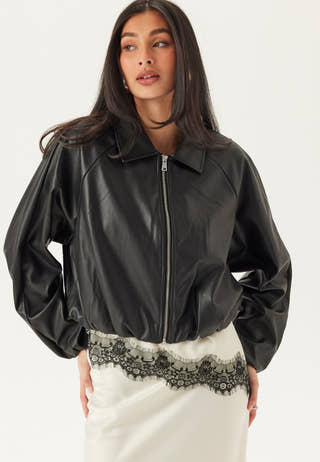 Onlsaramy Faux Leather Bomber