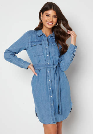 Osalina LS Midi Denim Dress