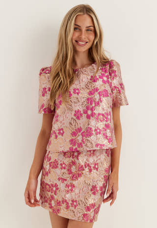 Pcamelia Mw Jaquard Short Skirt