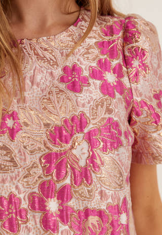 Pcamelia Ss Jaquard Top