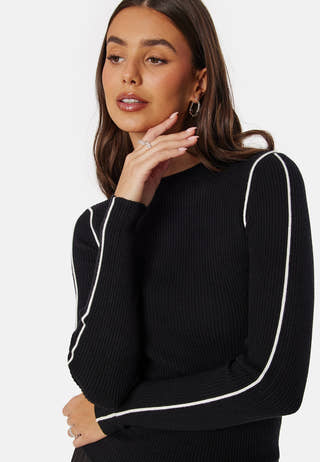 Pcfalka LS Slim Piping Knit