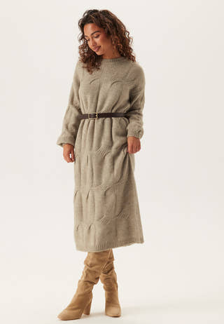 Pcjenna Ls Cable Knit Midi Dre