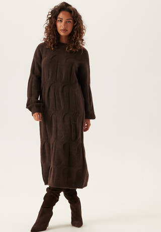 Pcjenna Ls Cable Knit Midi Dre