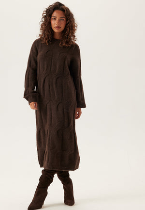 Pcjenna Ls Cable Knit Midi Dre