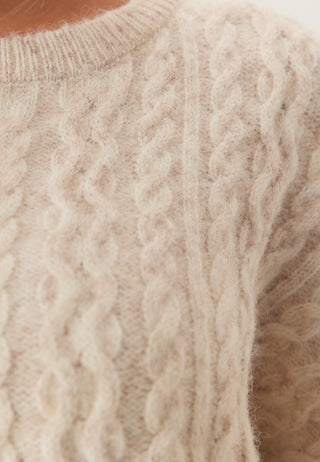 Pcjisa Ls O-neck Long Cabel Knit