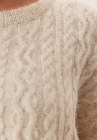 Pcjisa Ls O-neck Long Cabel Knit