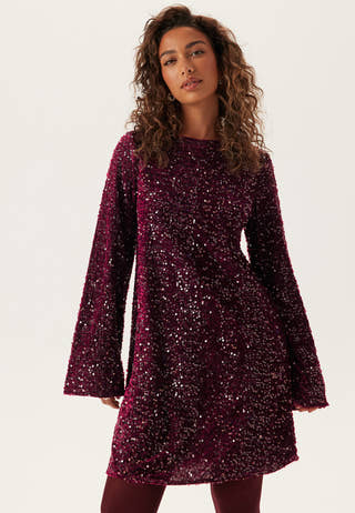 Pckam Ls Deep Back Bow Dress