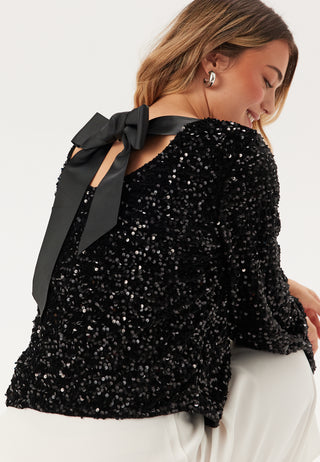 Pckam Ls Deep Back Bow Top