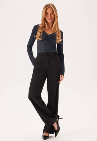 Pclina Ls V-neck Detail Top