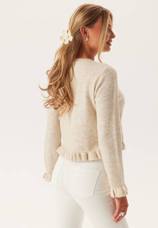 Pclydia Ls Frill Knit Cardigan