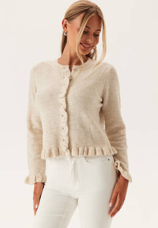 Pclydia Ls Frill Knit Cardigan