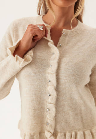 Pclydia Ls Frill Knit Cardigan