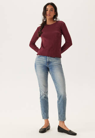 Pcmarie Ls O-neck Poin Top