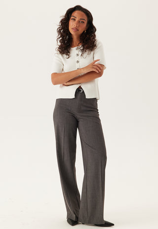 Pcmarie Ss O-neck Split Knit