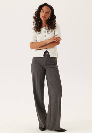 Pcmarie Ss O-neck Split Knit