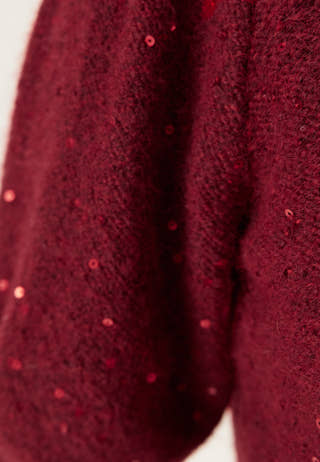 Pcmesva Ss Sequin Tie Back Knit