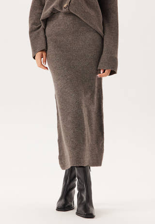 Pcnuna Mw Ankel Slit Knit Skir