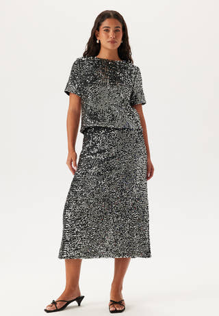 Pcserena Sequin Hw Midi Skirt