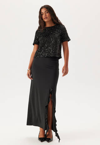 Pcserena Sequin Ss O-neck Top