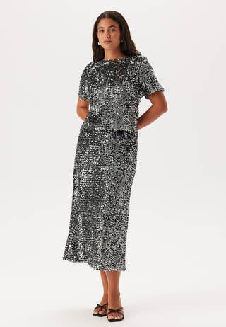 Pcserena Sequin Ss O-neck Top