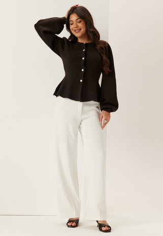 Pcsilly Ls Puff Knit Cardigan