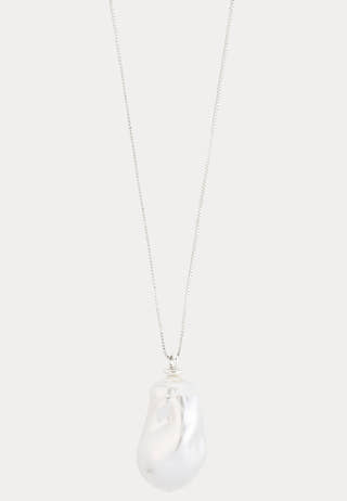 Sky Pearl Necklace Silver-plat