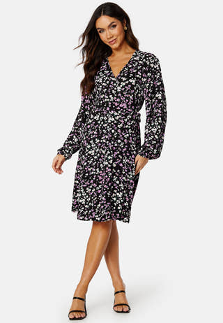 Fiola LS AOP Wrap Dress