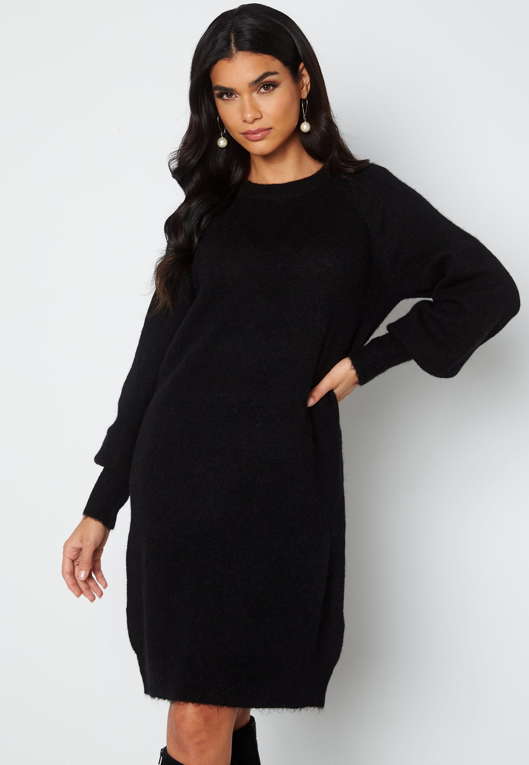 Selected  Lulu LS Knit Dress  campaign-outlet  Black