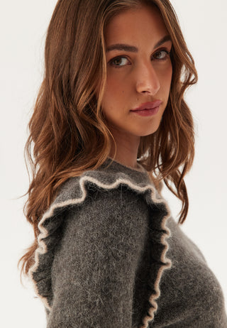 Slfalva Frills Ls Knit O-neck