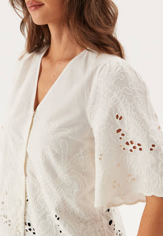 Slfdahlia Ss Broderi Shirt