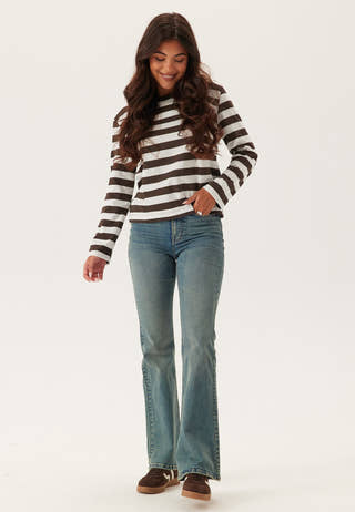 Slfessential Ls Striped Boxy T