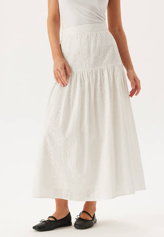 Slfhannah Mw Long Broderi Skirt