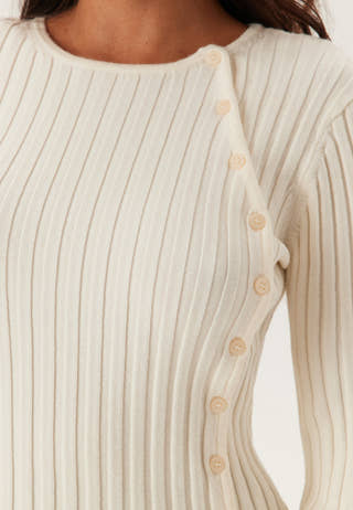 Slfhelen Ls Knit Button O-neck